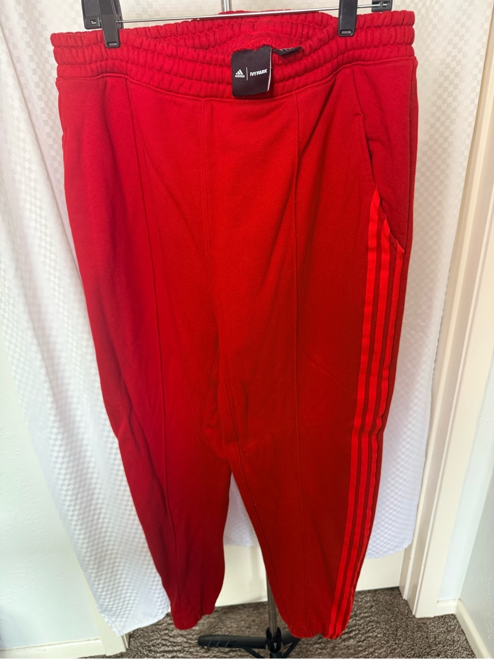 IVY PARK Red Track Joggers with Side Stripes